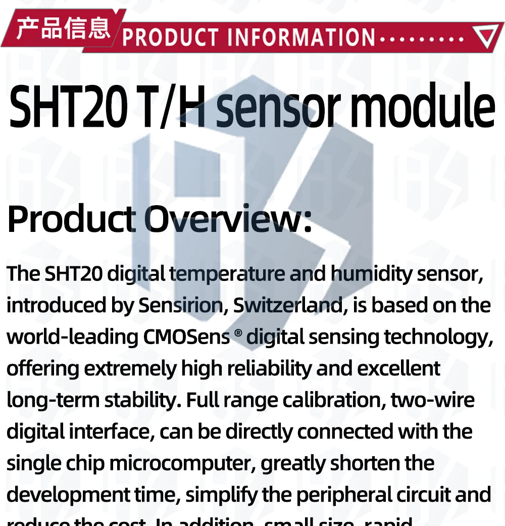 SHT20 digital temperature and humidity sensor module I2C communication temperature and humidity probe sensor with wire and case
