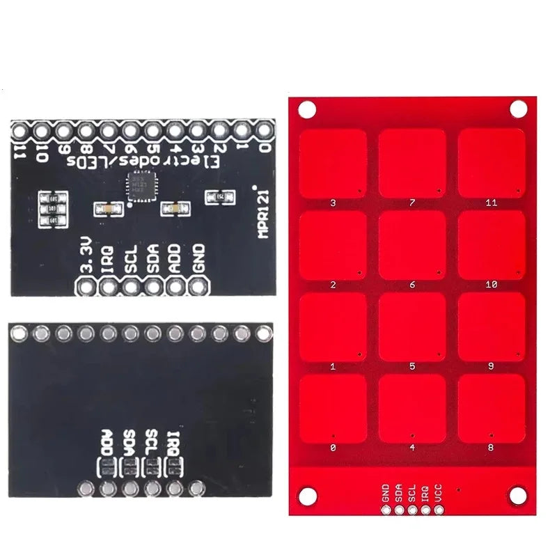 2pcs MPR121 Breakout V12 Capacitive Touch Sensor Module 12 Key I2C for Arduino Keyboard Matrix
