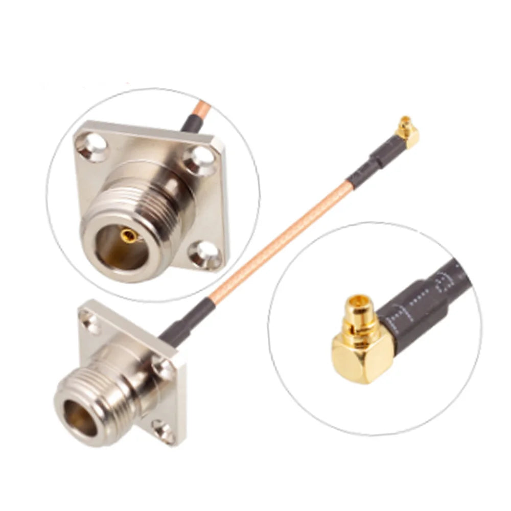 RF Coaxial RG316 Cable 4Hole Flange N Female to MMCX / MCX Male90°  Connector Extension Splitter Router GPS GPRS Wire Connecter