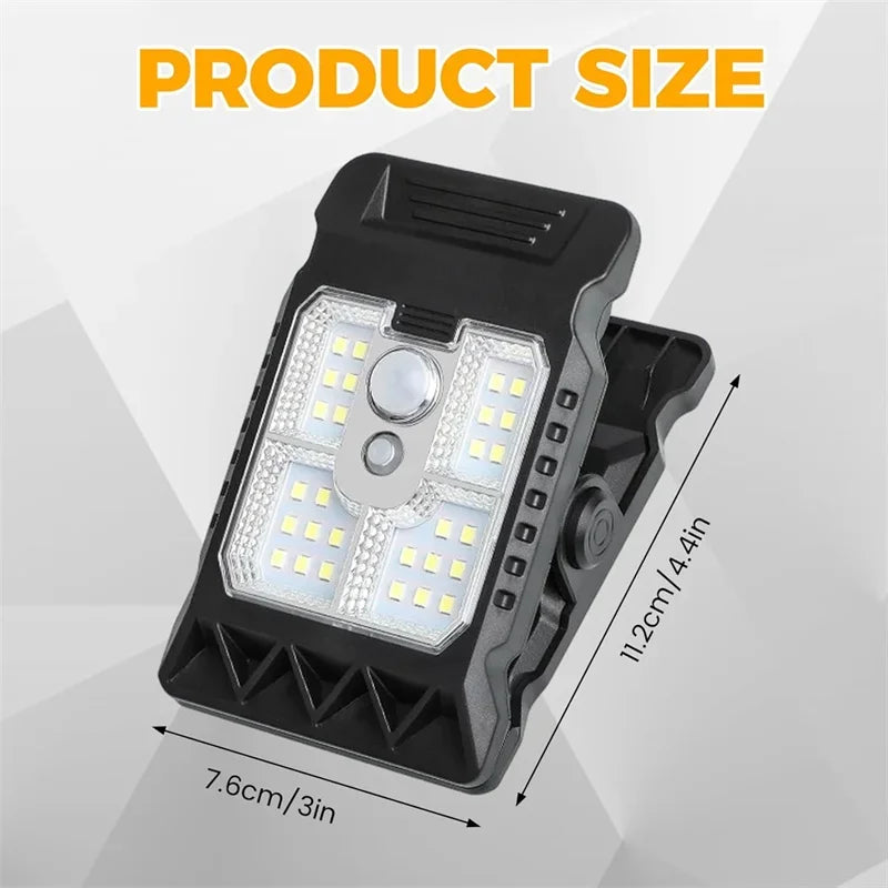Clip‑on Solar Lights Outdoor Waterproof LED Motion Sensor Solar Security Lights, 3 Modes 3 Mounting Ways Lighting for Fence