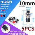 5PCS Mini Round  5mm/7mm/10mm Self-Lock /Momentary Push button Switches FBS-110 1NO1NC Black Red Green 0.5A/125V