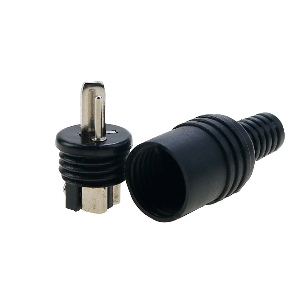 2PCS 2 Pin Black DIN Plug Speaker and HiFi Connector Screw Terminals Connector Power Audio Lamp Signal Plug Adapters