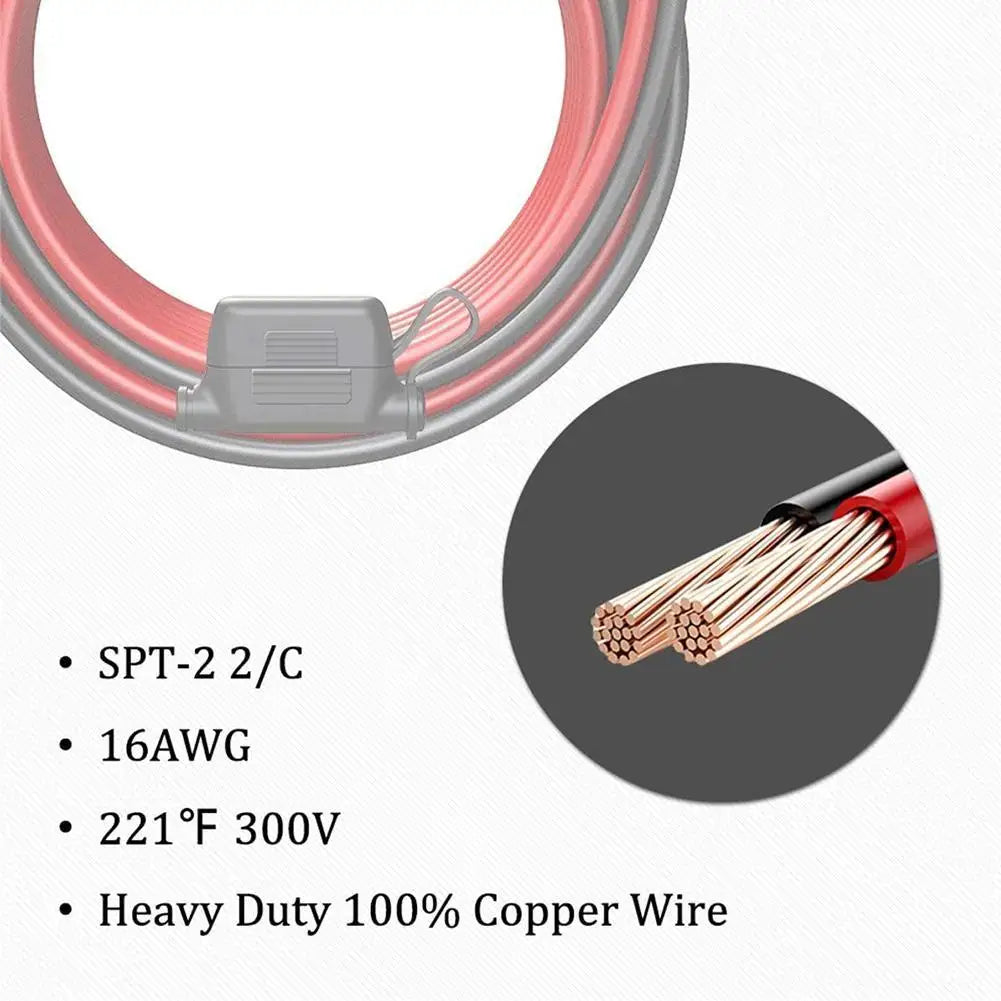 12-24V 16AWG SAE 2 Pin Quick Disconnect To O Ring Terminal Harness Connecter With 10A Fuse For Battery Charger Cable Connector