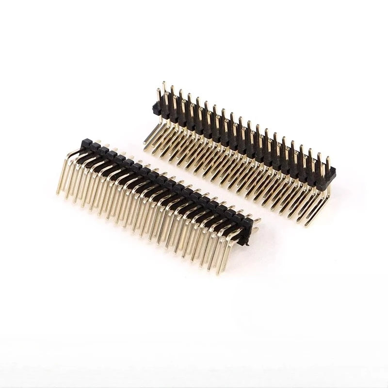 10pcs 1.27mm Pitch Dual Row Bent Right Angle 90 Degree 2*2/3/4/5/6/7/8-50P Dual Row Male Pin Header PCB Board Connector