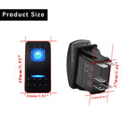 Blue Led Rocker Button Switch SPST&DPDT ON Momentary 5Pin/6Pin/7Pin/8Pin/10Pin For Car Marine Boat ARB Parts Camper Accessories