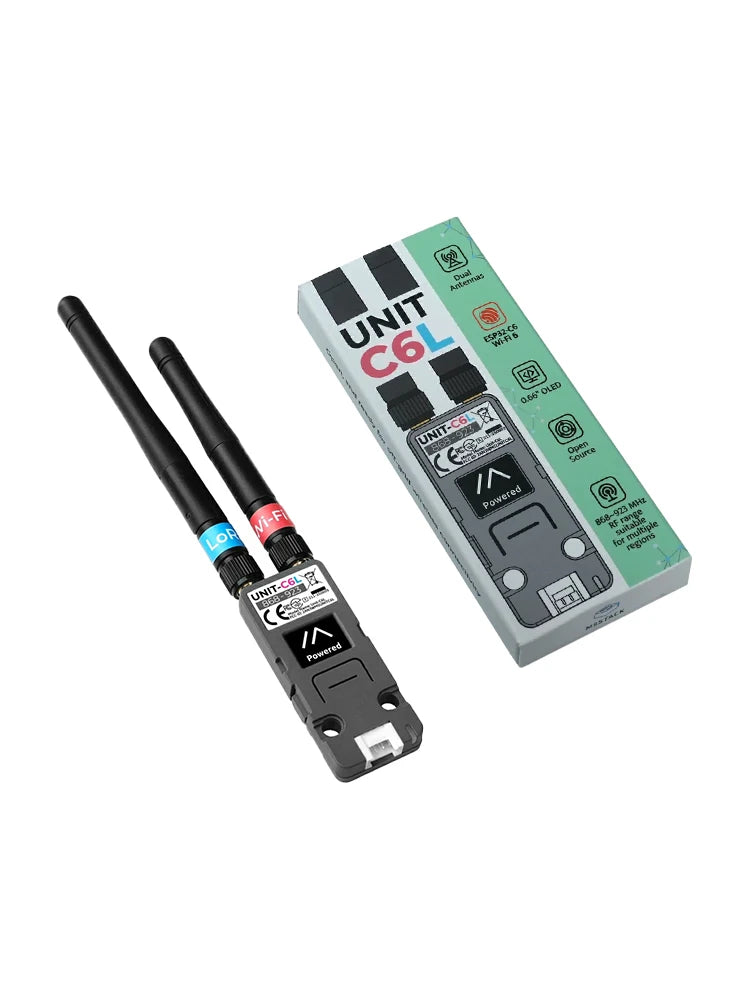 M5Stack Unit C6L LoRa Communication Unit ESP32-C6 Wi-Fi 6 & SX1262 868-923MHz Supports Meshtastic with OLED for IoT