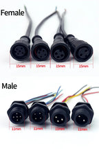 10PCS M12 IP65 Waterproof Aviation Connector Pre-wired Male Female Cable Plug 2P 3P 4P 5Pin Panel Mount Electrical Socket