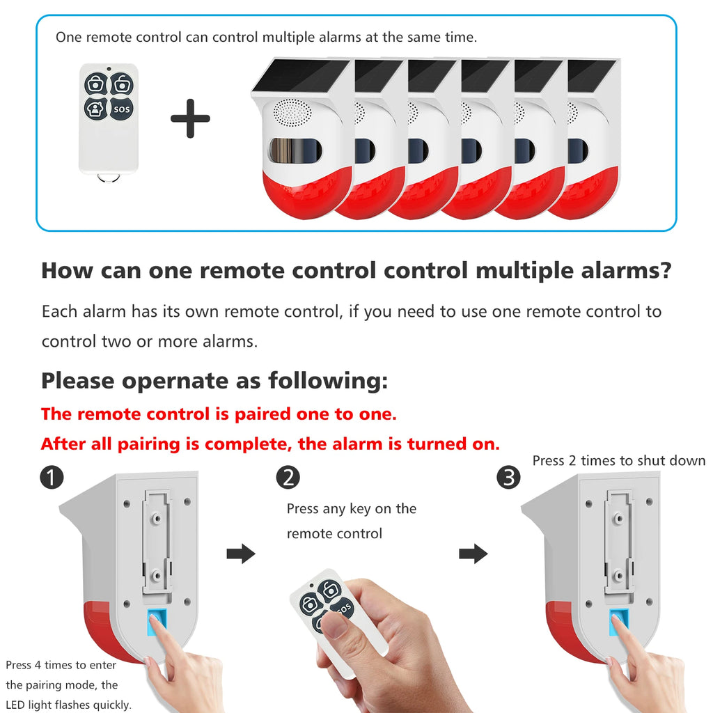 Outdoor Solar PIR Infrared Alarm Smart WiFi Siren Waterproof Wireless 433MHz Burglar Strobe Sensor Multiple Versions Available