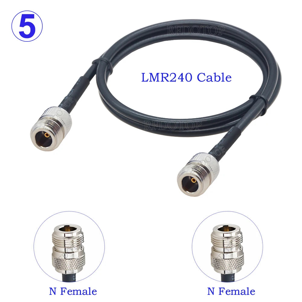 LMR240 Cable BNC Male Plug to N Male/N Female Jack Connector 50 Ohm 50-4 Pigtail RF Coaxial Jumper 4G 5G LTE Extension Cord
