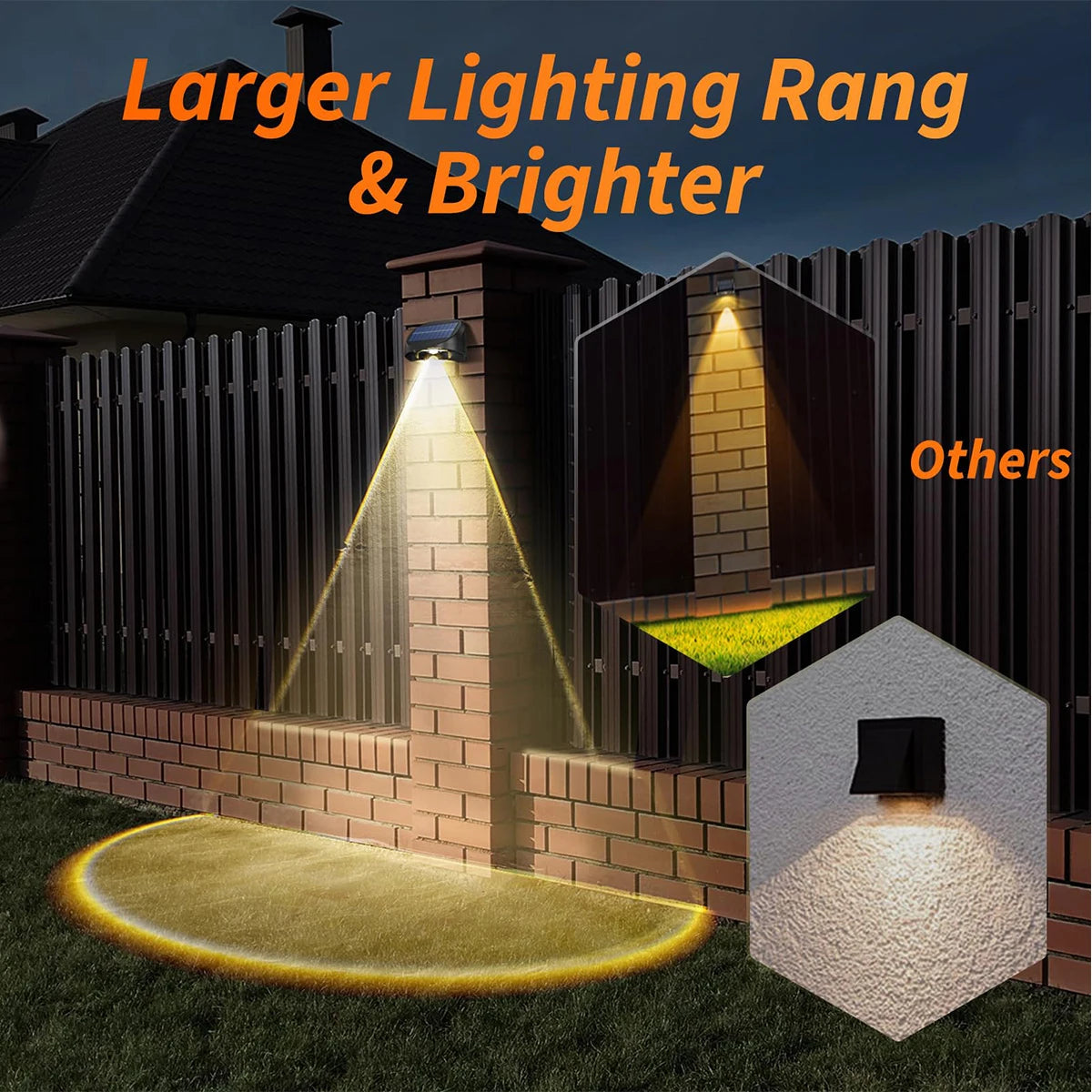 Solar Wall Lamp Solar Fence Lights with Warm White RGB Modes For Backyard Patio Deck Railing Wall Outdoor Waterproof Decor Light