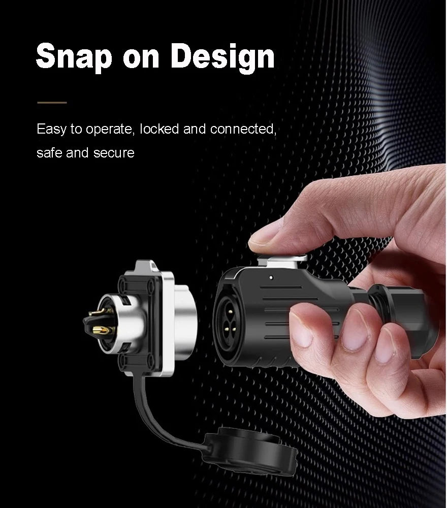 EW-LP24 Solderless Power Aviation Connector Waterproof Adapter Screw Lock Charger M24 2 3 4 5 Pin Male Plug Female Socket IP68