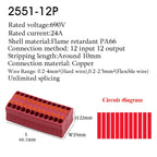 Wire Electrical Cable Wiring Connectors Push-in Terminal Block Multiple In Multiple Out Mount On Din Rail DIY Splicing