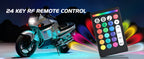 Nilight 8PCS Motorcycle RGB Led Light Kit Waterproof Multi-Color Atmosphere Lights Lamp with 4Key RF Wireless Remote for Harley Davidson Honda Kawasaki Suzuki