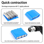 1/5m Blue PVC Heat Shrink Tube Width 50mm ~ 500mm Insulated Sleeve Protection Wrap 18650/21700/26650 Lipo Battery Films Case