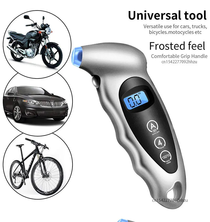 Portable Digital Tire Pressure Gauge 0-150PSI Backlight High-precision Car Barometer Tester Gauge Air Pressure Meter LCD Display