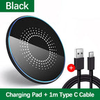 Upgraded Fast Wireless Charging Station for Samsung, Xiaomi, Huawei; 30W Wireless Charger Pad for iPhone 17- 12 Pro, XS Max