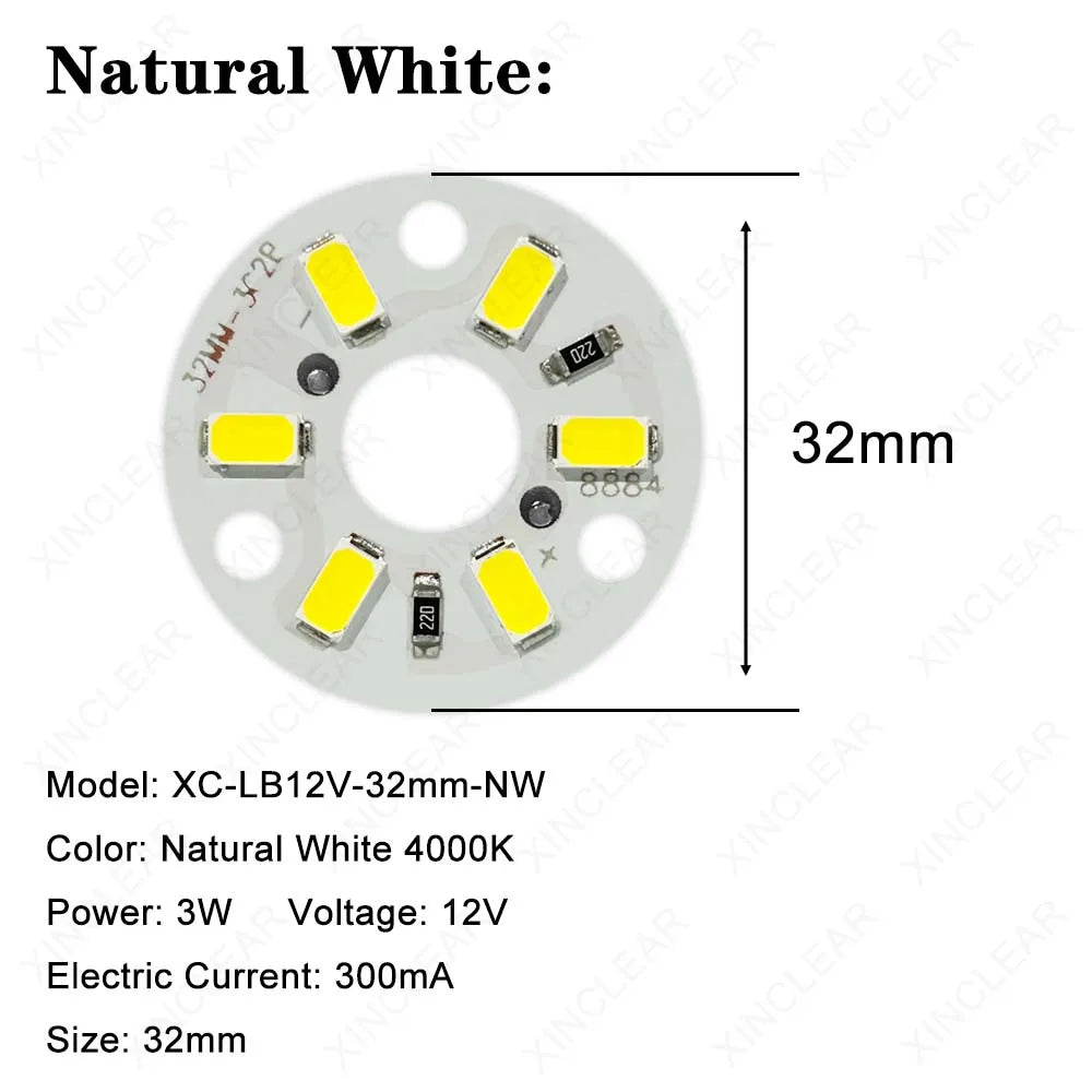 High Quality LED Light Board 12V 3W Natural Warm White Dia 32MM SMD 5730 Chips For DIY Bulb Circular Transformation Light Source