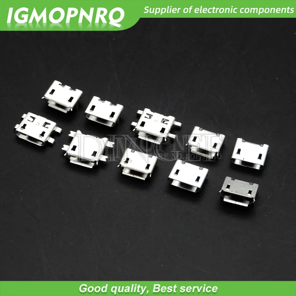 10 Types Each 5PCS Micro USB Female 4/5PIN DIP Type B SMT USB Connectors Jack Tail Sockect Plug Terminals For Diy repair MP3/4/5
