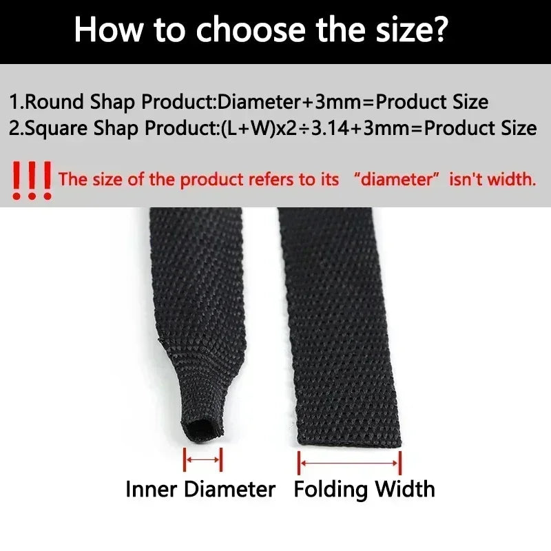 1~50m Braided Cable Sleeve Diameter 4~30mm PET Heat Shrink Tube Insulation Flam Retardant Shrinkable Wire Wrap Sheath Organizer