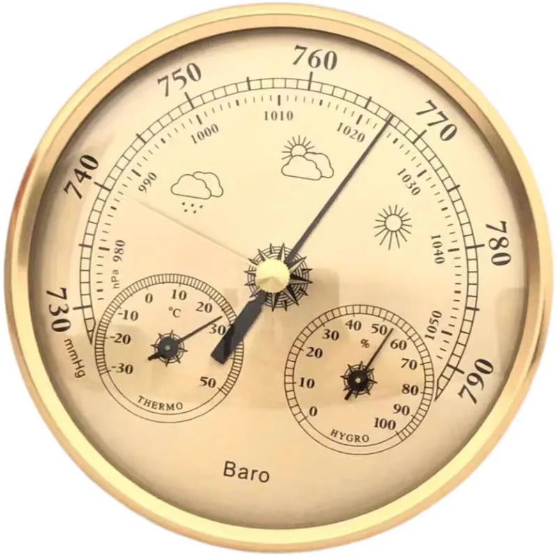 Ship barometer wall-mounted atmospheric pressure gauge multi-function pointer temperature humidity and barometer