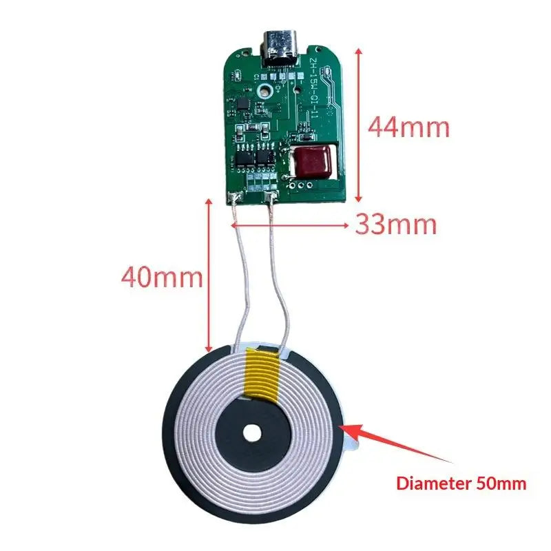 1Pcs Standard Wireless Charging TYPE-C MICRO-USB 5V 9V 15W Wireless Charger Module Transmitter PCBA Circuit Board Coil