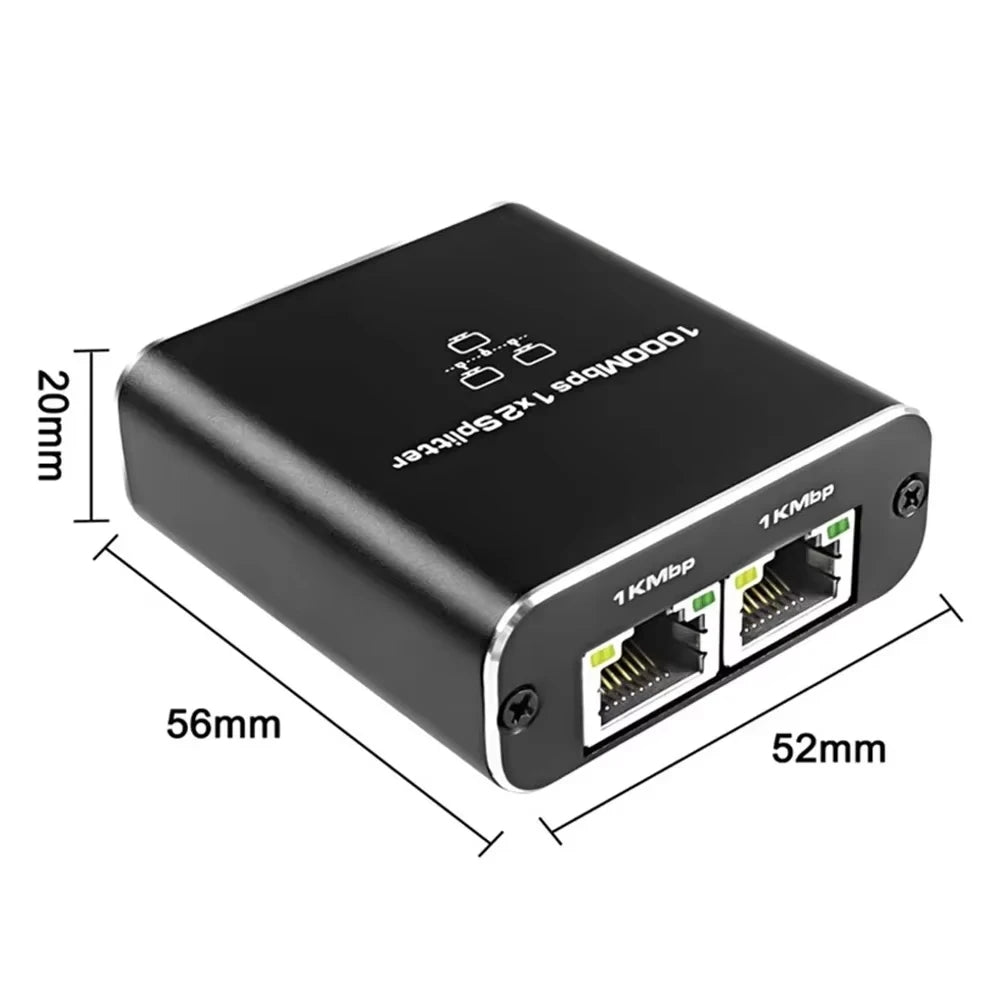 1 to 2 1000M Rj45 Splitter Gigabit Ethernet Adapter Internet Network Cable Extender Rj45 Connector for PC TV Box Router Sharer