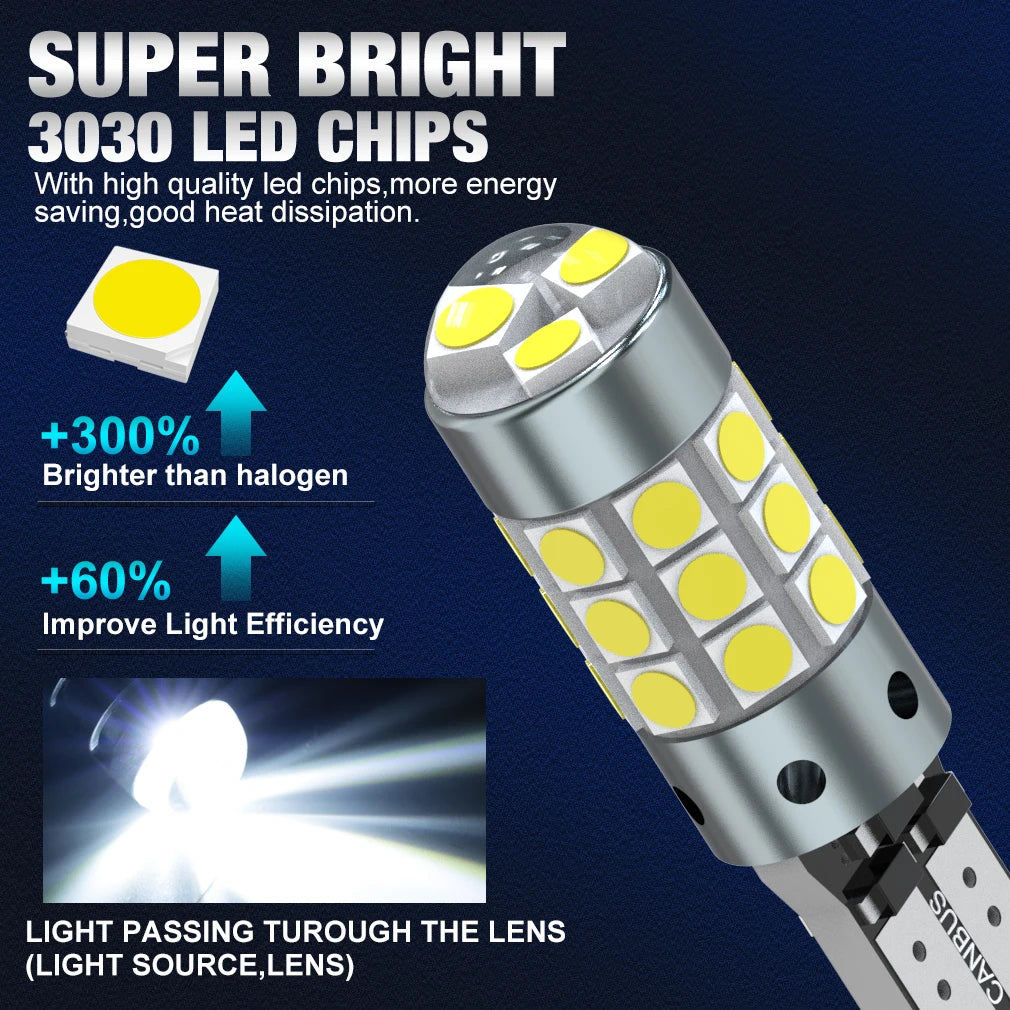 XSTORM T10 Led Bulb W5W LED 168 194 Canbus Nor Error 27SMD 3030 Car Signal Lights Clearance License Plate Lamp 6000K White 12V