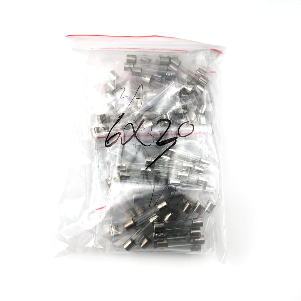 100Pcs Glass Fuse Assortment Kit, 10 Sizes (5x20mm & 6x30mm) 0.5A-20A 250V Fuse DIY Electronic Repair Component Set