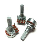 1pc WH148 Type 3pins Internal Bending Foot Vertical(Front） Potentiometer 16 type Carbon Film B10k Handle Length 25mm  Half Shaft