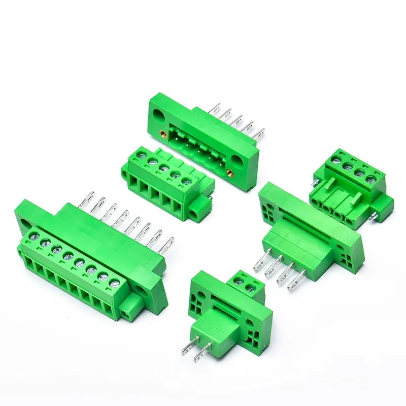 5Sets 3.81MM Pitch Through Wall Pluggable Terminal Blocks 15EDGWB 3.81 2/3/4/5/6/7/8pin Plug + Pin Header Socket Set
