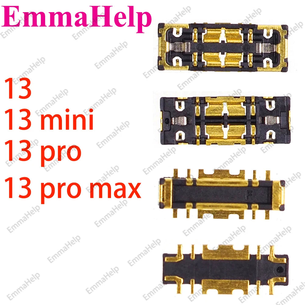 10pcs Battery FPC Connector Flex Cable For iPhone 14 15 Plus 13 12 11 Pro Max 7 6S X XR 8 Plus Clip Plug