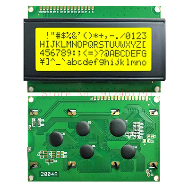 5V LCD Dots 2004 20X4 Display Blue Yellow Screen LCD2004+I2C Board English Russian Cyrillic Font For 3D Printer IIC Adpater