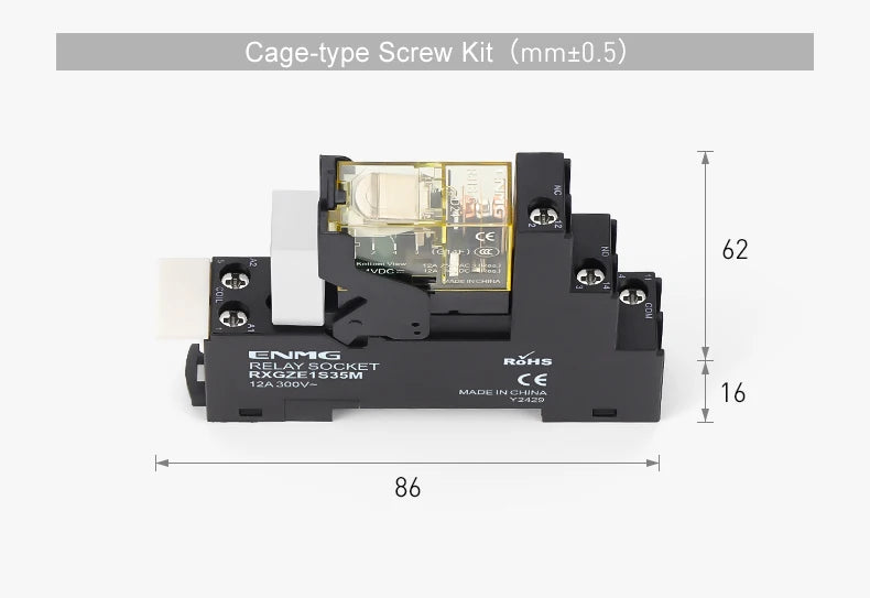 Thin-Flat Intermediate Relay 1NO1NC/2NO2NC 8A 24VDC | Compatible with  RJ1S-CL-D24 & RJ2S-CL-D24 | DIN Rail Relay for Contro