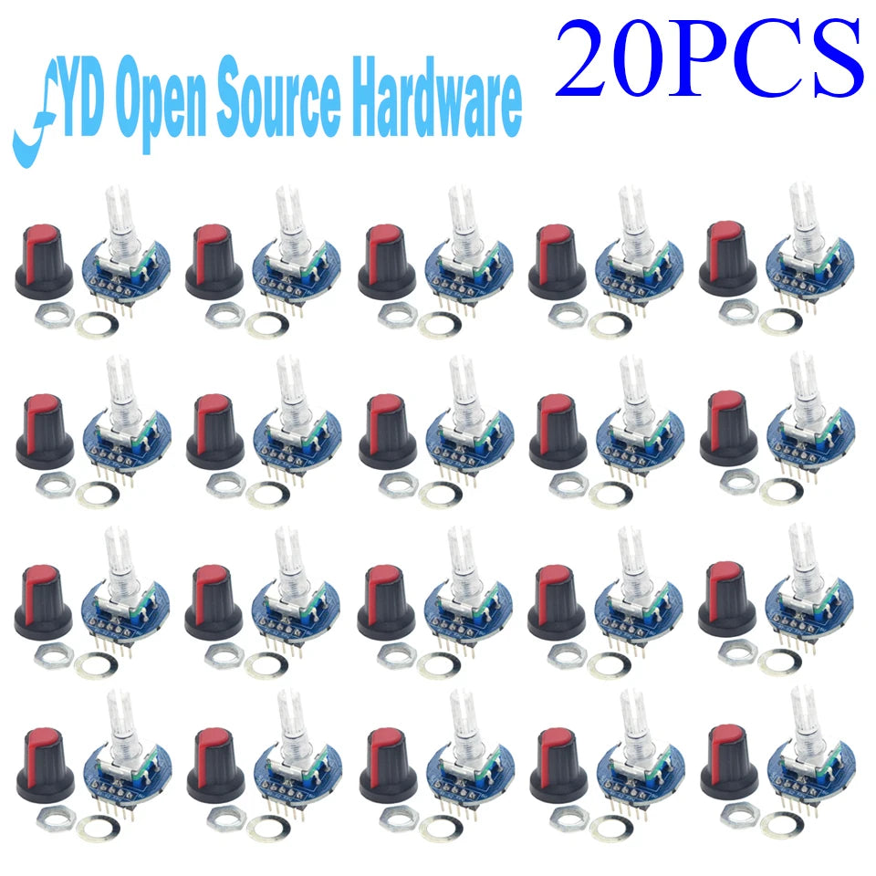 1-50pcs Digital Rotary Encoder Module with Push Button 20 PPR 5V for Arduino Car Audio DIY