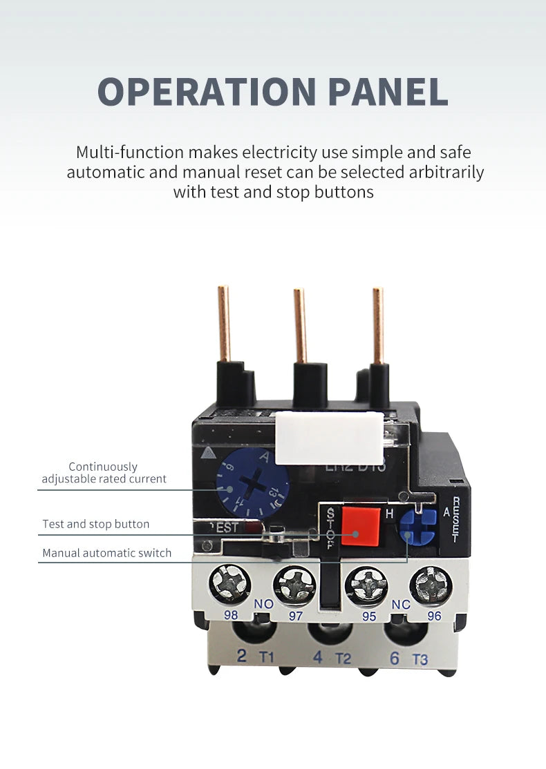 JR28 Thermal Overload Relay 1.6A 2.5A 4A 6A 8A 10A 13A 18A 25A LR2D13 Adjustable Thermal Relay Over Current Protection Relay