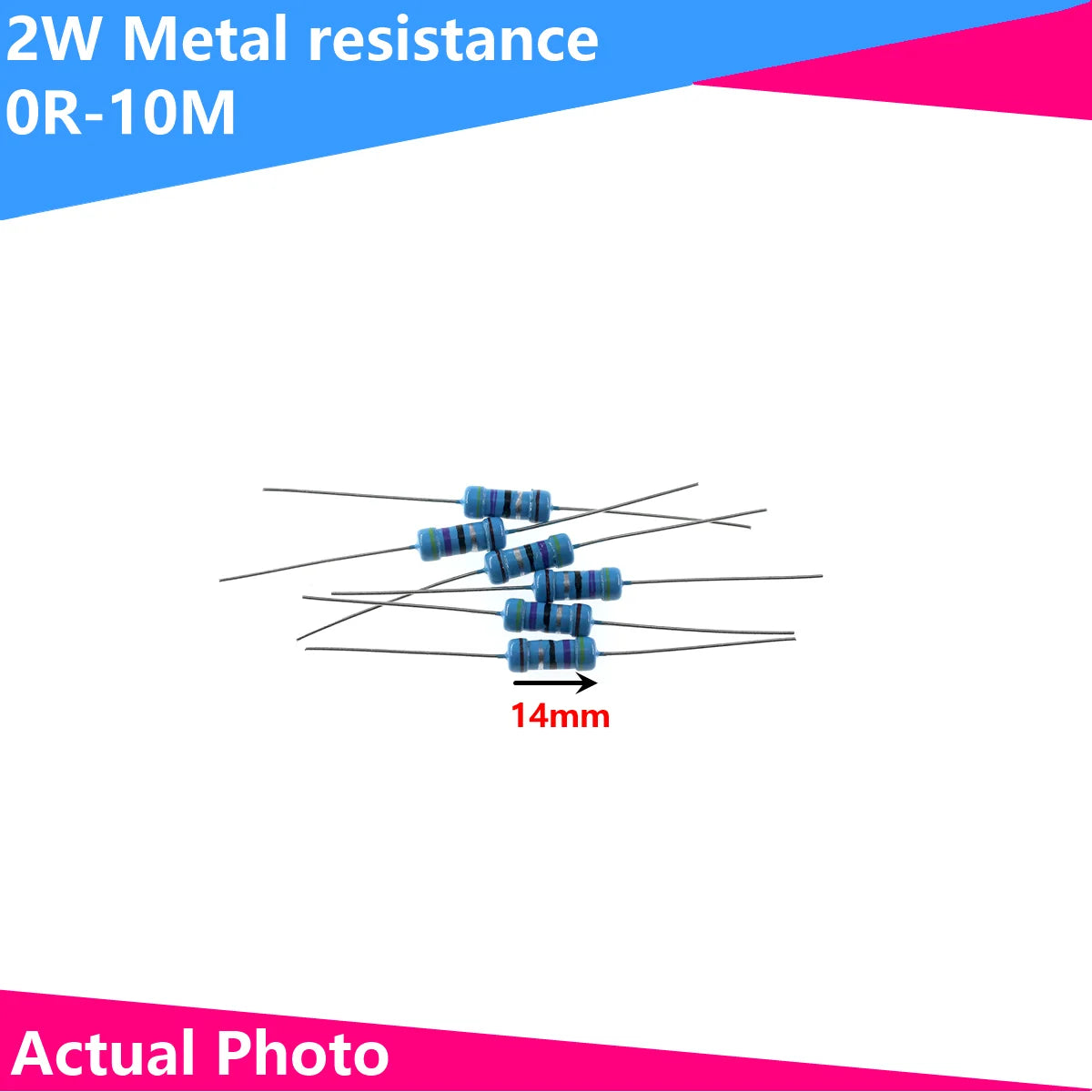 10PCS 2W resistor resistance Metal film 1R 2R 3R 4.7R 10R  33R 47R 100R 220R  470R 1K 2. 3.3K 4.7K 10K 22K 33K 100K-10M