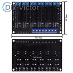 5V 1 2 4 6 Channel SSR AVR G3MB-202P 8 Way High Level Solid State Relay Module 240V 2A Output With Resistive Fuse for Arduino
