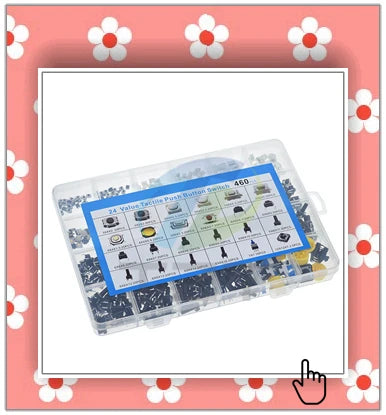 TZT 25PCS Tactile Push Button Switch Momentary 12*12*7.3MM Micro switch button + 25PCS Tact Cap(5 colors) for Arduino Switch