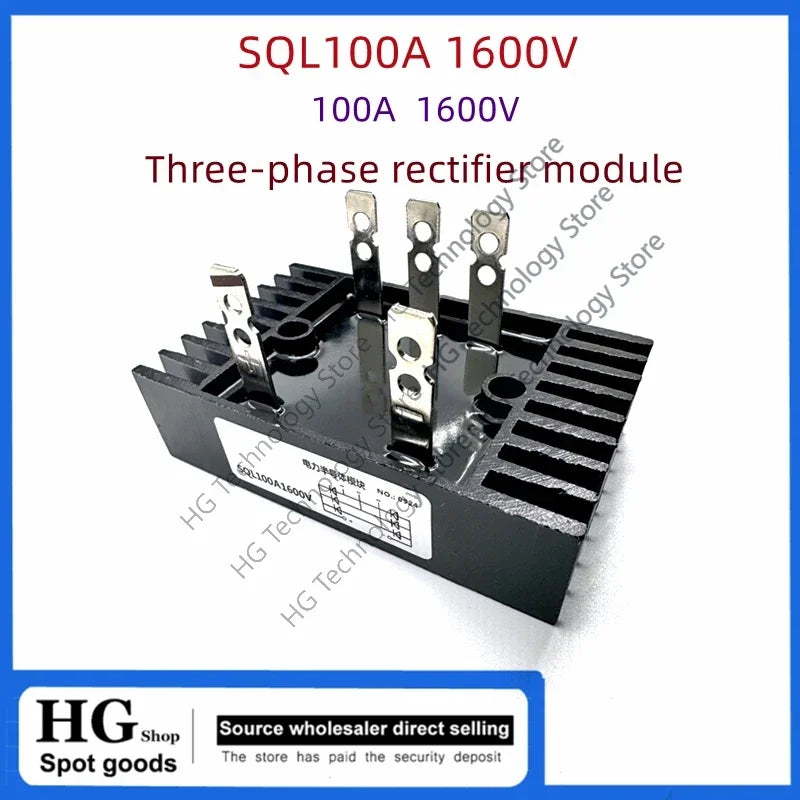 100A 1600V Three Phase Diode Bridge Rectifier AC to DC Generator Voltage Regulator Parts SQL100A-16 Module SQL100A