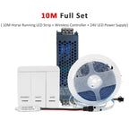 WS2811 2835SMD 24V DC Running Water LED Strip Flowing Light Wireless Controller Flexible Lamp Ribbon 120Leds/M IP30 10M 15M Kit