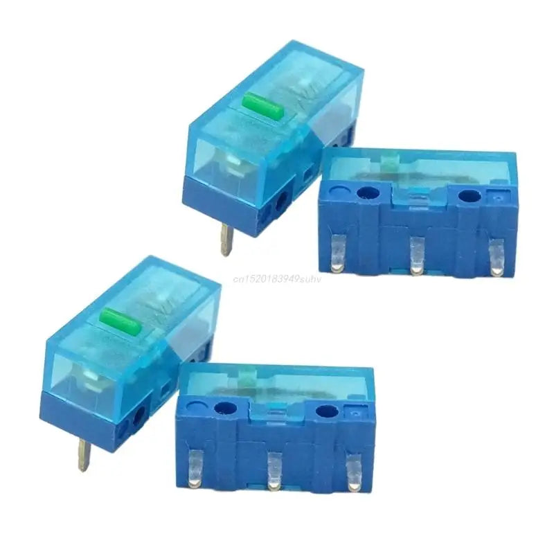 4Pcs New HUANO Blue Transparent  Mouse Micro Switch Button Pink Red Yellow Blue Green Dot Button Switch 3Pin 0.74N