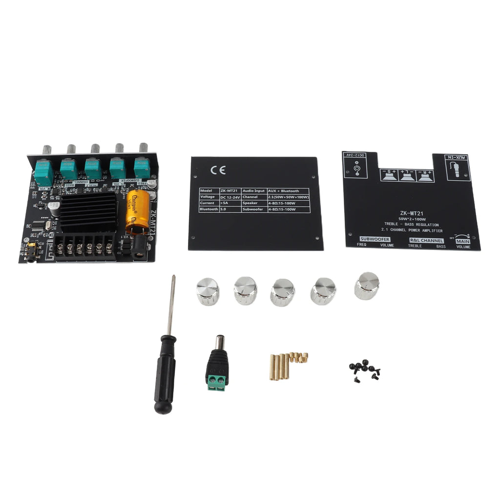 ZK‑MT21 Bluetooth Amplifier Board 2.1 Channel Digital Audio Power Amplifier Module Digital Power Amplifier Board