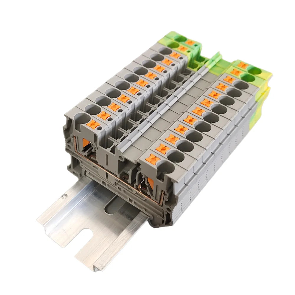 10PCS PT4 Push-in Din Rail Terminal Strip Plug PT-4 4mm² Cable Connector Electrical Connect Screwless Terminal Block