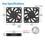 60x60x10 mm DC 5V 12V 24V 6010 Brushless Cooling Fan, Replacement Ball Bearing 60mm Fan for Cooling DIY PC Computer Case Fan