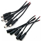 DC 12V Male Female Pigtails Power Cable 2.1mm*5.5mm 2Pin Connector Wire Power Plug Cord for CCTV Camera Router LED Strip Lights