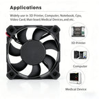 3010 4010 5010 3D Printer Cooling Fan, 12V 24V 5V 2Pin Low Noise, for Ender 3-Style J-Head Heatsink