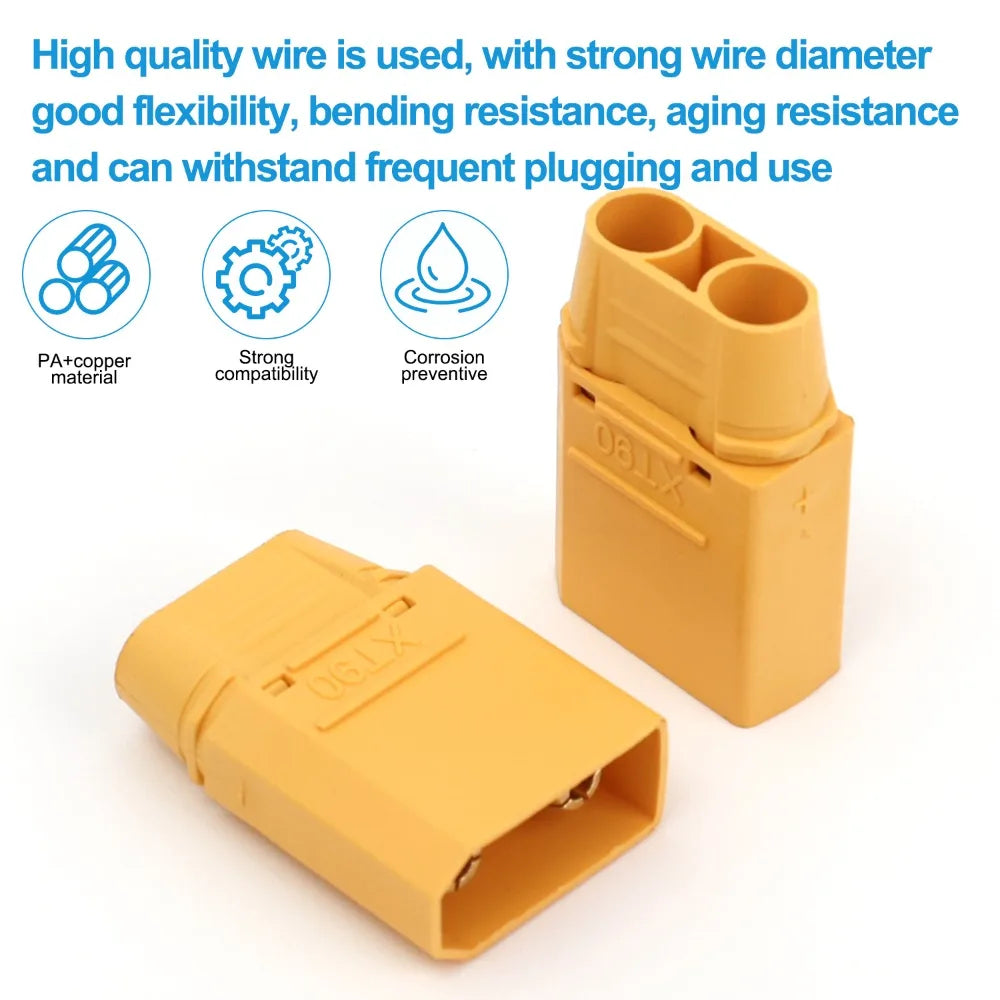 High Current XT90 Male Female Connector with Cover Welding Terminal Connector for Lithium Polymer Battery Model Charge Lead Plug