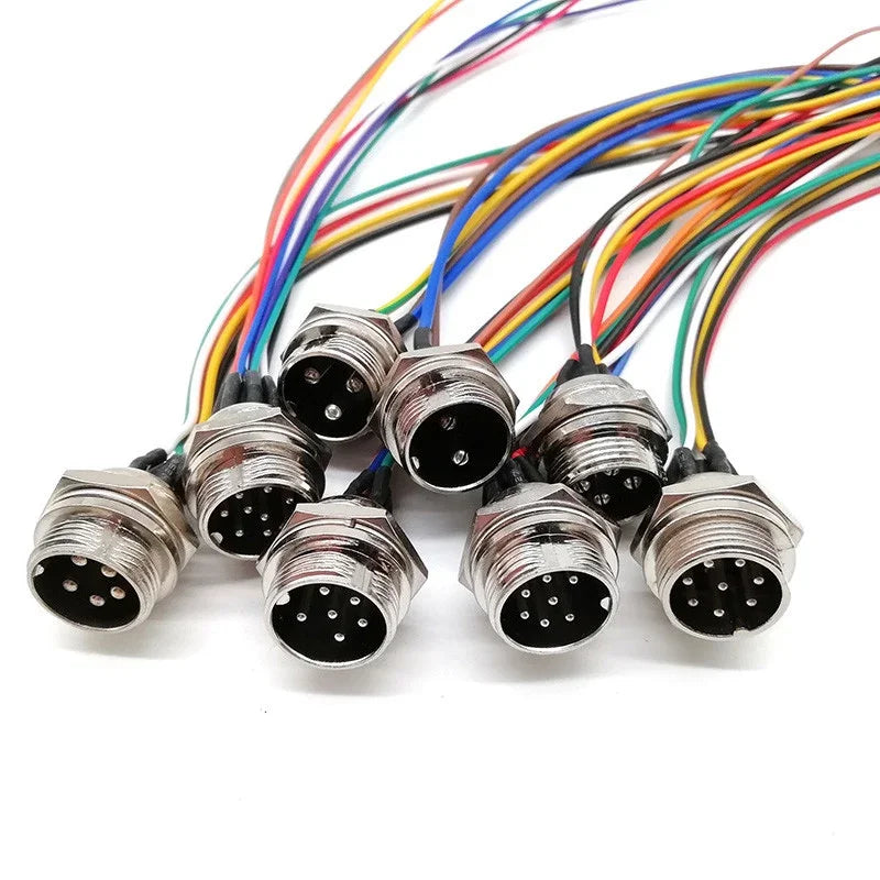 GX16 Butt Joint 2/3/4/5/6/7/8/9/10 Pins Waterproof Aviation Plug Socket 0.5m Wire Cable Connector Air Plug Electrical Cord