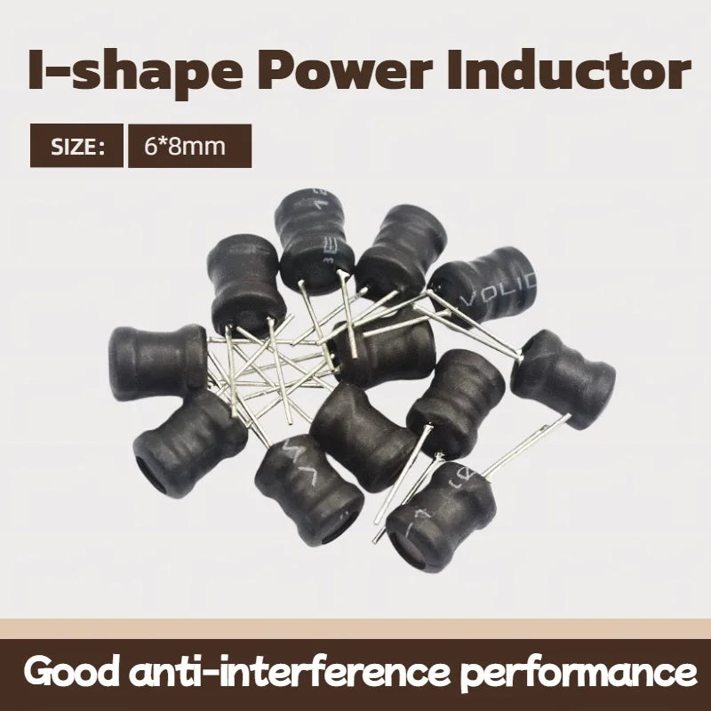 10PCS 0608 6*8mm I-shape Power Inductor Inductance Copper Coil  68Uh 100Uh 150UH 220/330/470UH 1MH 2.2MH 3.3MH 4.7MH 10MH Hot