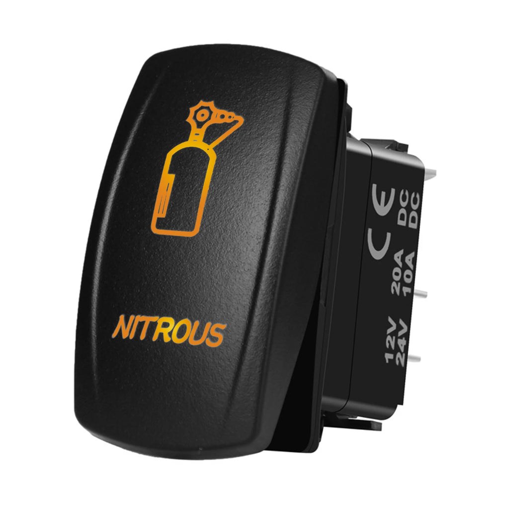 Marine Boat Rocker Switch 12/24V Orange Backlit Anchor Beacon Up Down Button ON OFF/ON OFF ON Momentary Toggle Switch Waterproof